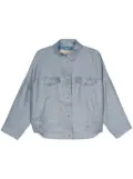 Herno logo-engraved buttons herringbone jacket - Blue