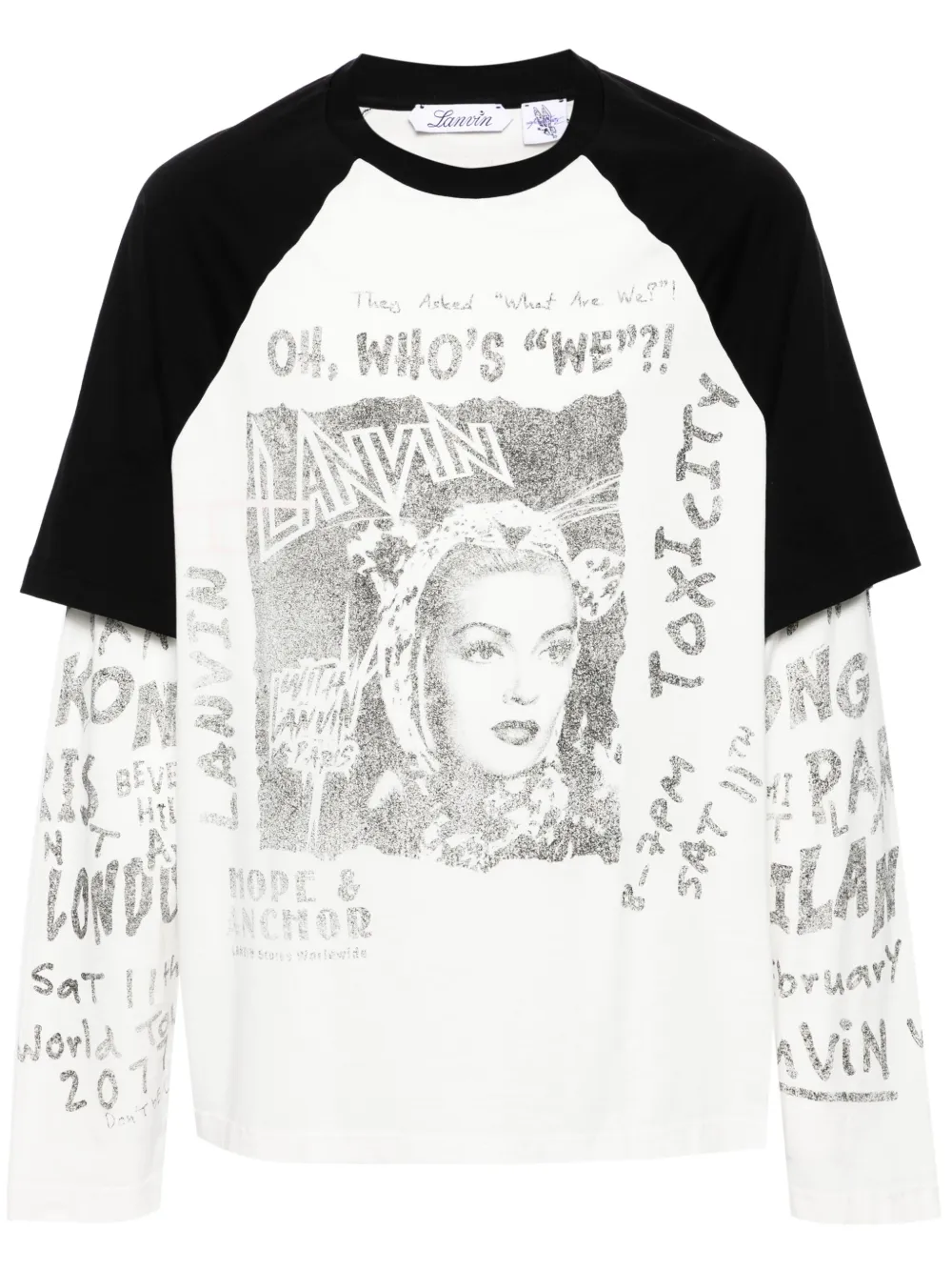 Lanvin X Future Layered Cotton T-shirt In Black