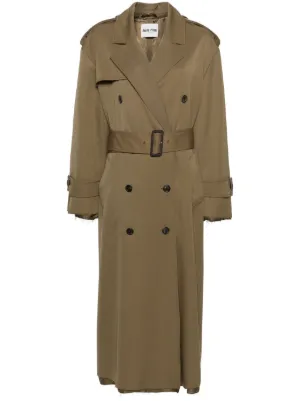 コート MiuMiu FW24 Sand cotton trench coat (MS2018SOOO15D7 F0018) Miu Miu Reversible Coat | Neutrals | FARFETCH