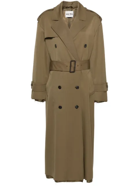 Miu Miu raw-cut maxi trench coat Women
