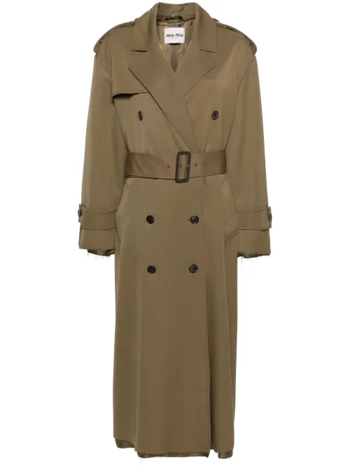 Trench long à bords francs - Miu Miu - Modalova