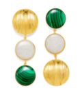 DESTREE drop-design double-stone earrings - Green