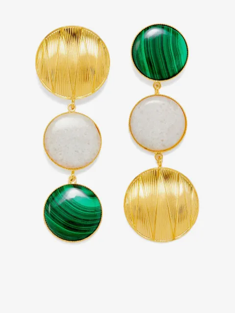 DESTREE drop-design double-stone earrings