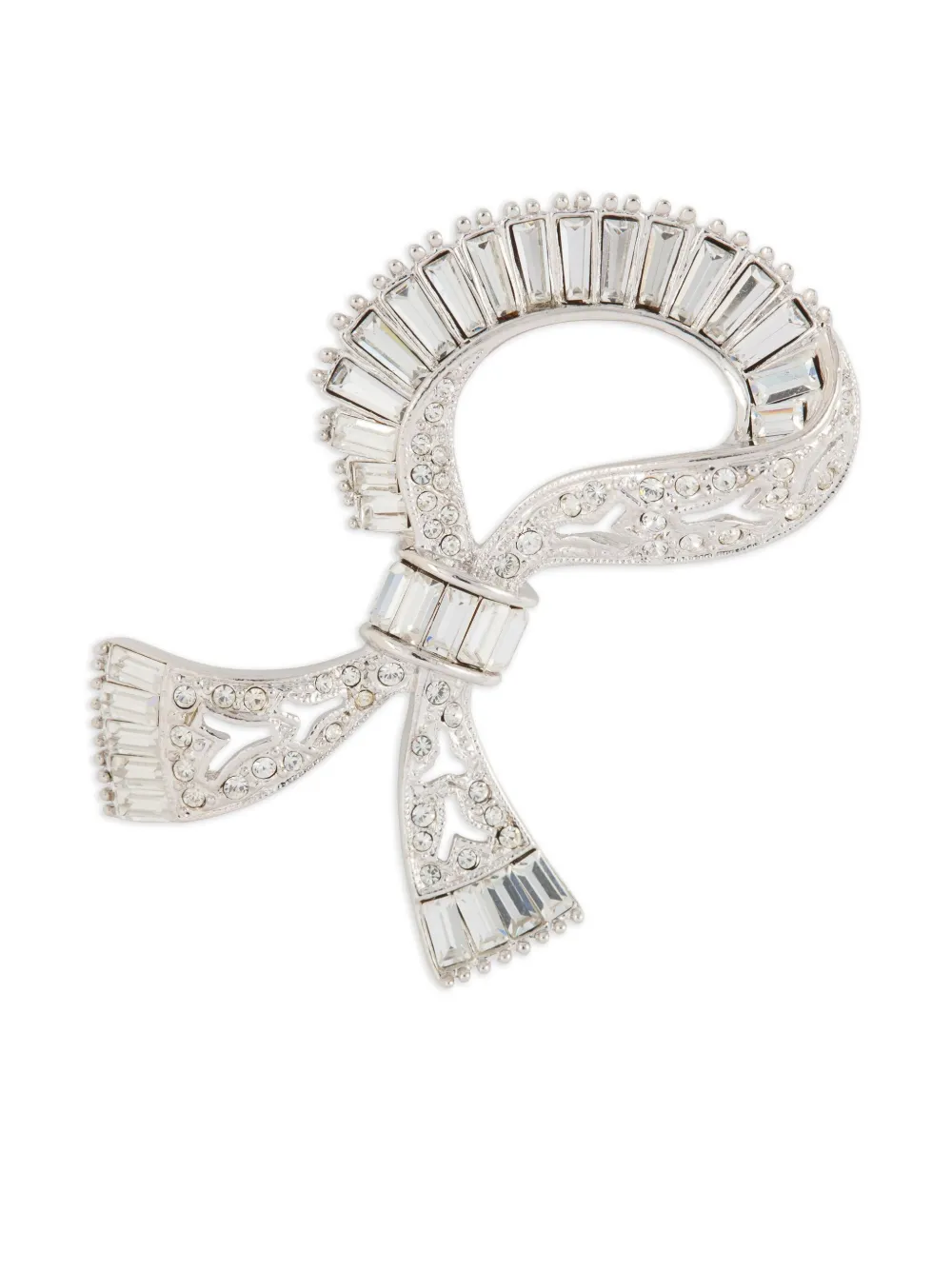 Susan Caplan Vintage 1960s Attwood & Sawyer bow brooch - Argento