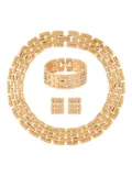 Givenchy Pre-Owned 1980s articulated links necklace bracelet and earrings set - Gold