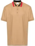 Burberry contrasting-collar cotton polo shirt - Brown