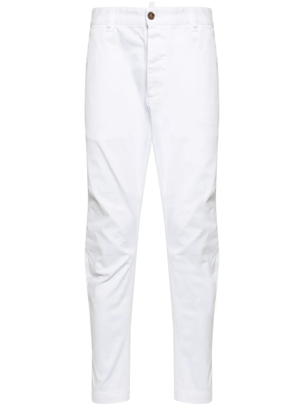 Dsquared2 Mid-rise Tapered Trousers In White