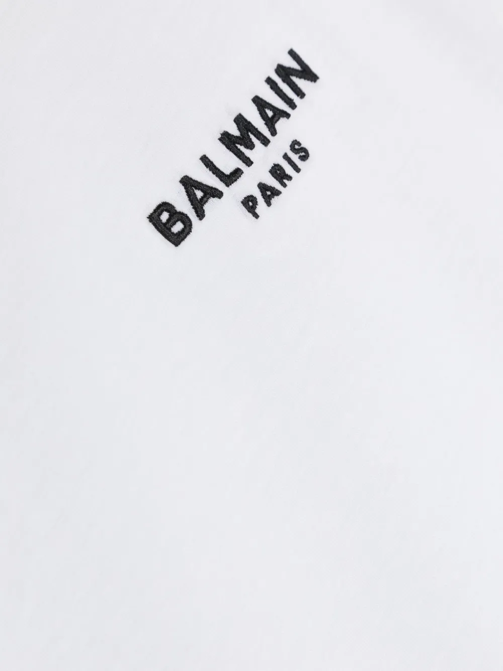 Shop Balmain Embroidered-logo Cotton T-shirt In White