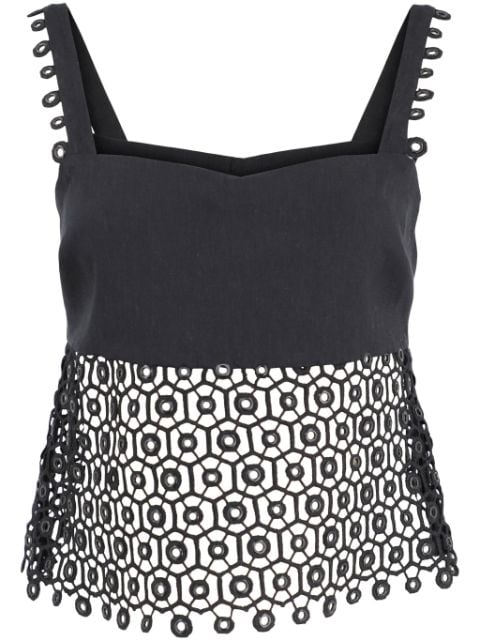 Simkhai Dorian eyelet-embellished sleeveless top