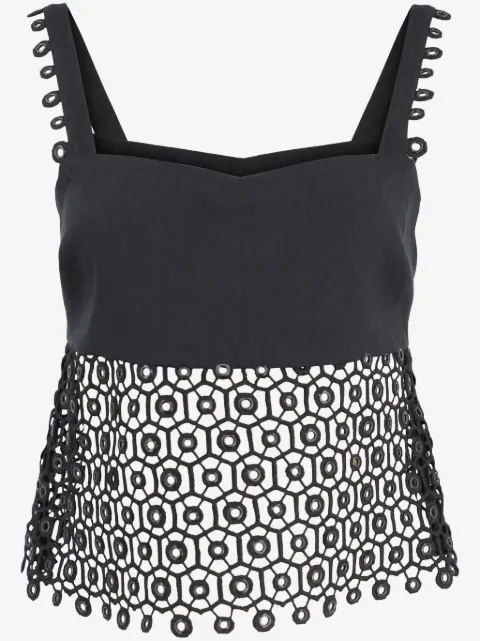 SIMKHAI Dorian eyelet-embellished sleeveless top