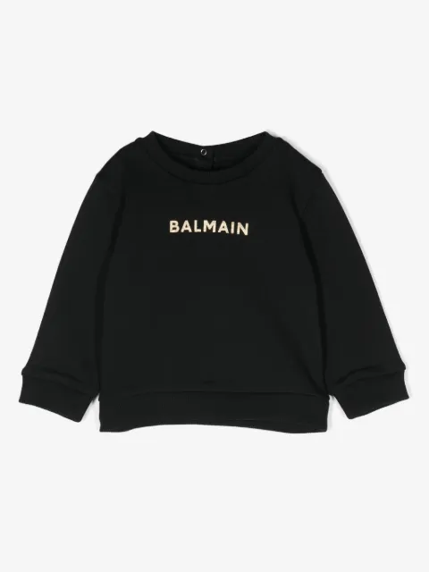 Balmain Kids logo-print cotton sweatshirt