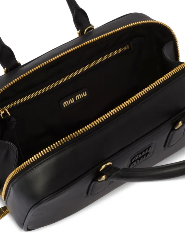 ◆大注目◆【MiuMiu】Arcadie ナッパレザー ミニバッグ Miu Miu Mini Arcadie Tote Bag | Black | FARFETCH