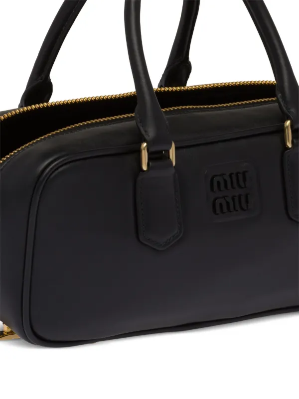 【国内発】Miu Miu Arcadie レザー バッグ スモール Miu Miu Mini Arcadie Tote Bag | Black | FARFETCH
