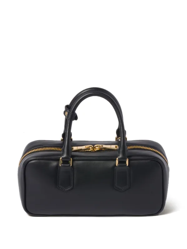 【国内発】Miu Miu Arcadie レザー バッグ スモール Miu Miu Mini Arcadie Tote Bag | Black | FARFETCH