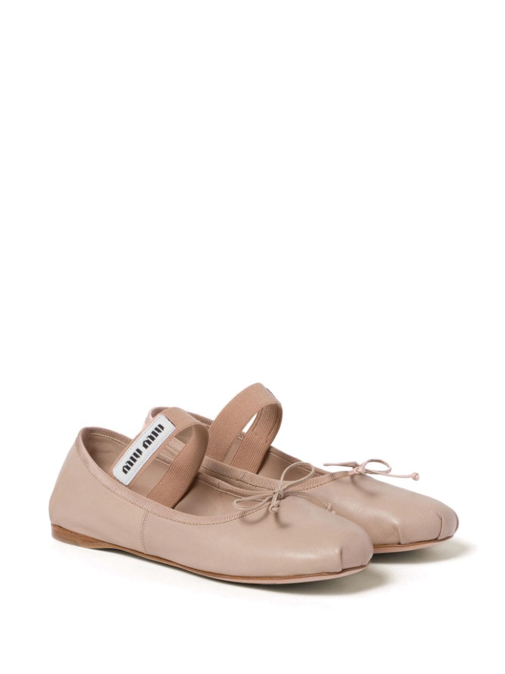 Miu Miu leather ballerina shoes - Roze