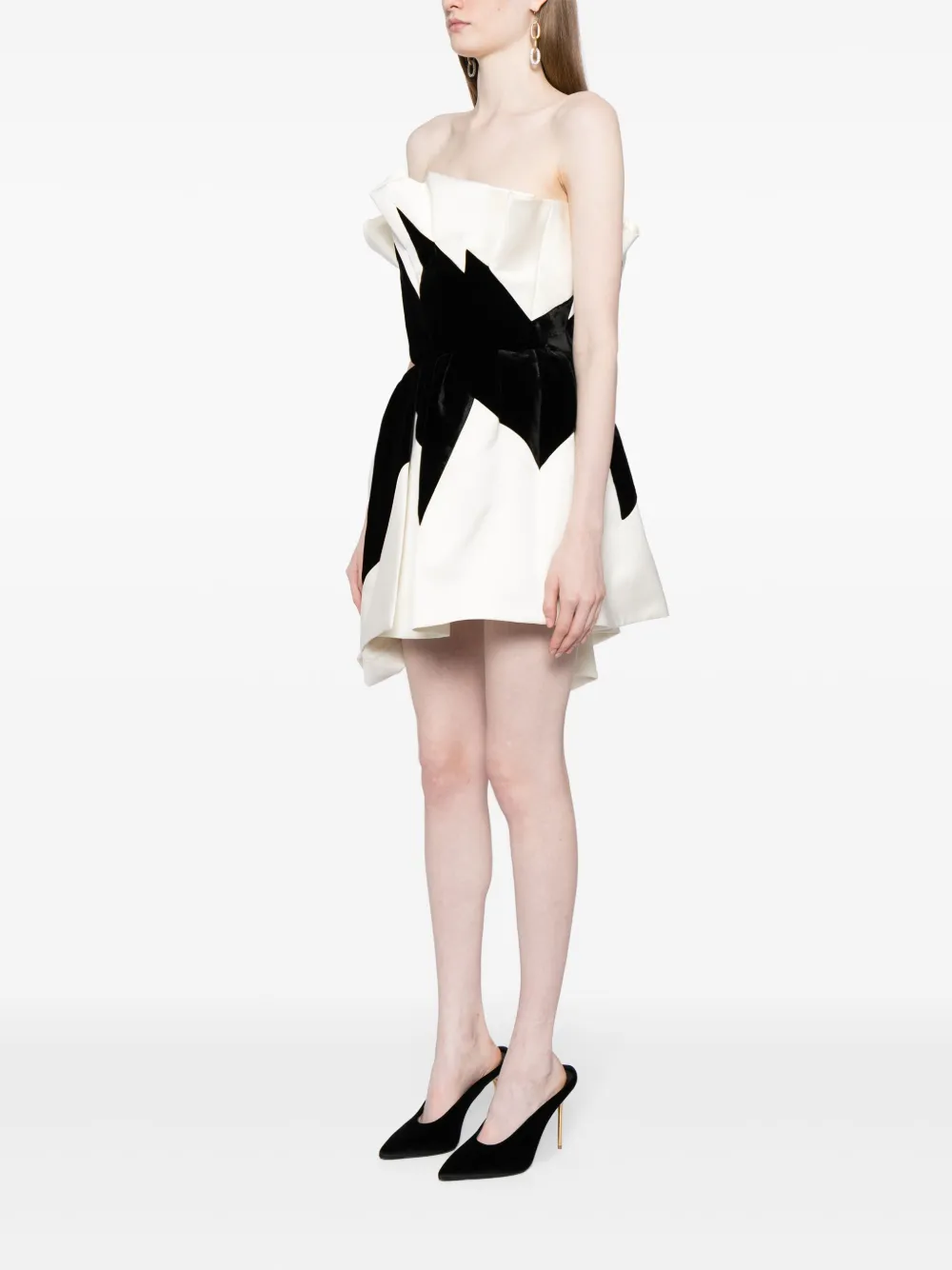  Zuhair Murad Strapless Flared Minidress - Black 