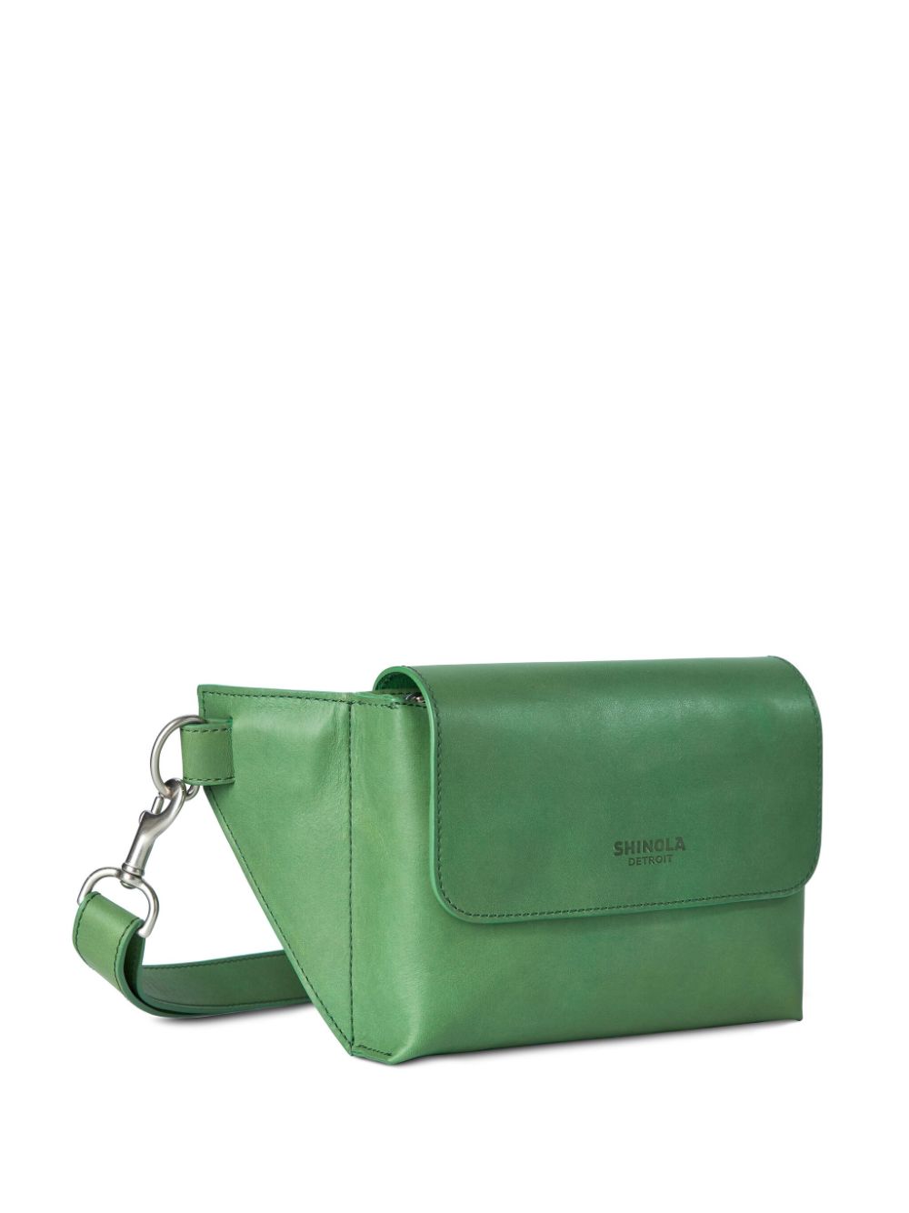 Shop Shinola Logo-debossed Leather Belt Bag In Green