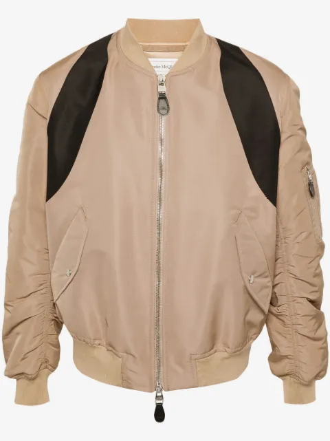 Alexander McQueen contrasting-panel bomber jacket