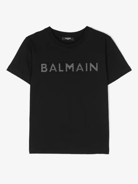 Balmain Kids t-shirt à logo strassé
