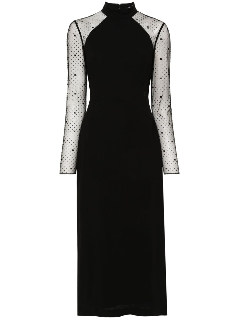 Karl Lagerfeld Point-d'esprit Crepe Dress In Black