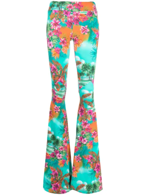 Roberto Cavalli pantalones acampanados con estampado floral
