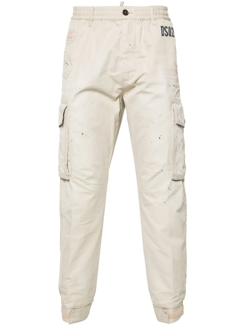 Shop Dsquared2 D2 Stamps Cargo Pants In Neutrals