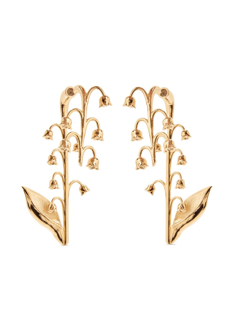 Oscar De La Renta Floral Drop Earrings In Gold