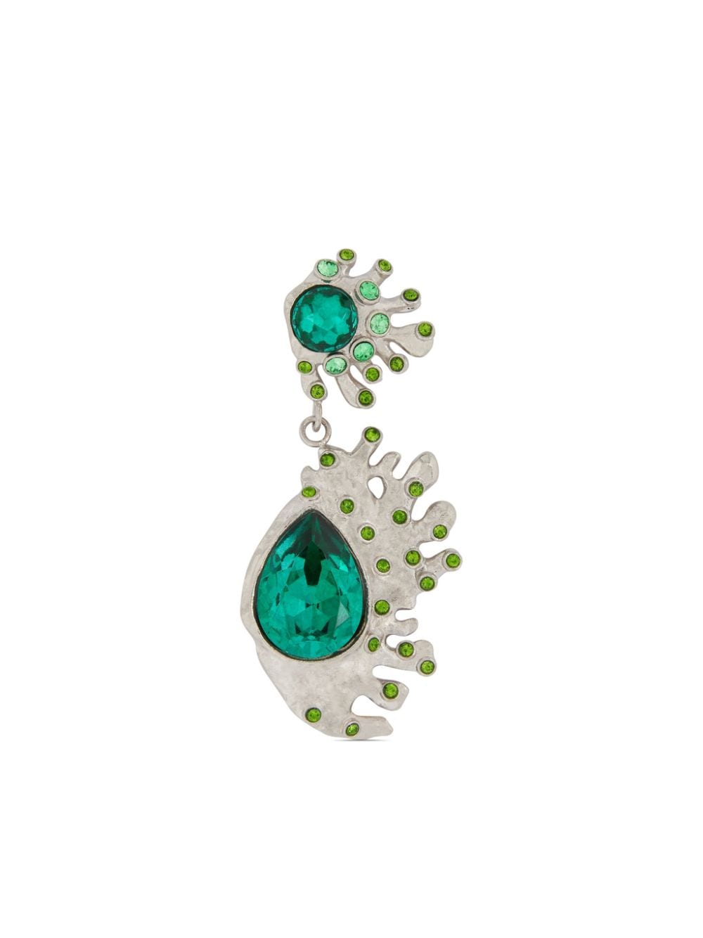 Shop Oscar De La Renta Pear-shaped Cactus Drop Earrings In Green