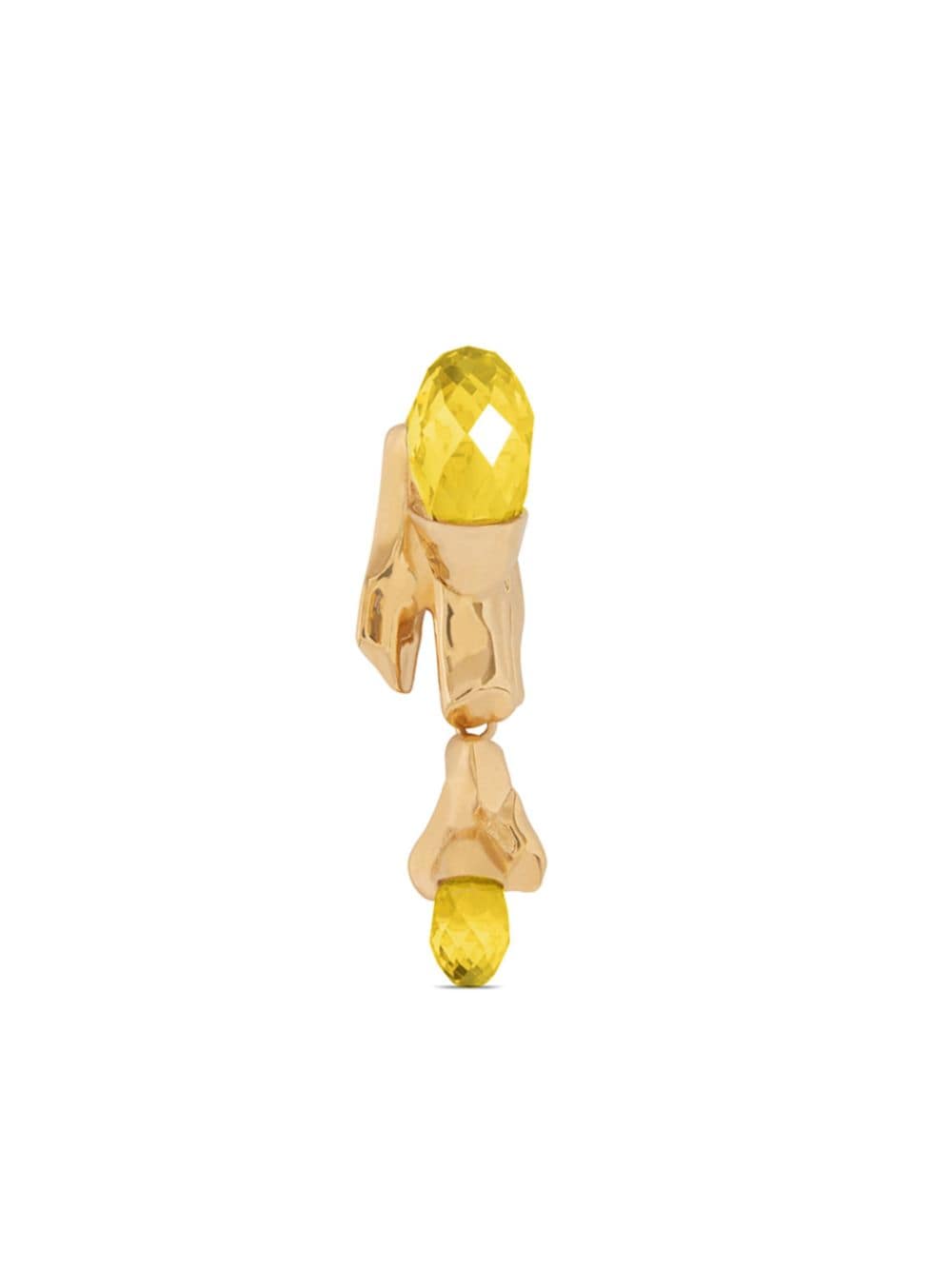 Shop Oscar De La Renta Crystal-embellished Drop Earrings In Yellow