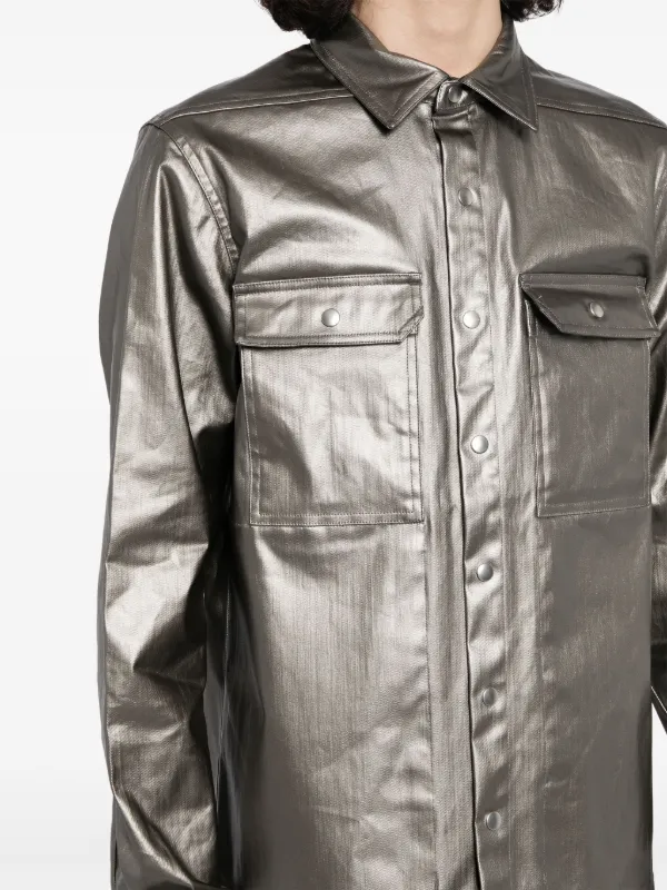 Rick Owens Metallic Denim Jacket - Farfetch