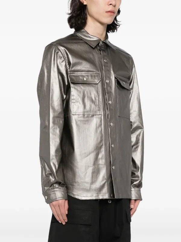 Rick Owens Metallic Denim Jacket - Farfetch