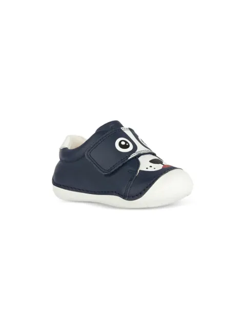 Geox Kids Tutim dog-print leather shoes