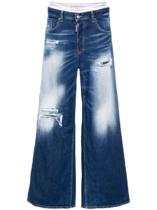 デニム・ジーパン Dsquared2 Blue High Waist Bell Bottom Jeans Dsquared2 Blue High Waist Bell Bottom Jeans | THE LIST