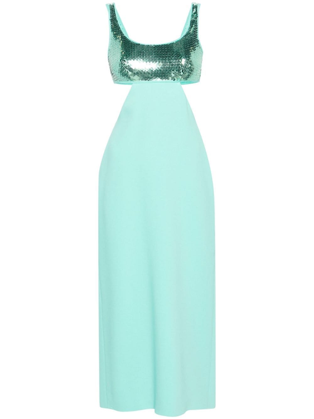 David Koma Cut-out Sequinned Maxi Dress In Green