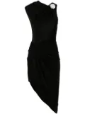 David Koma satin draped midi dress - Black