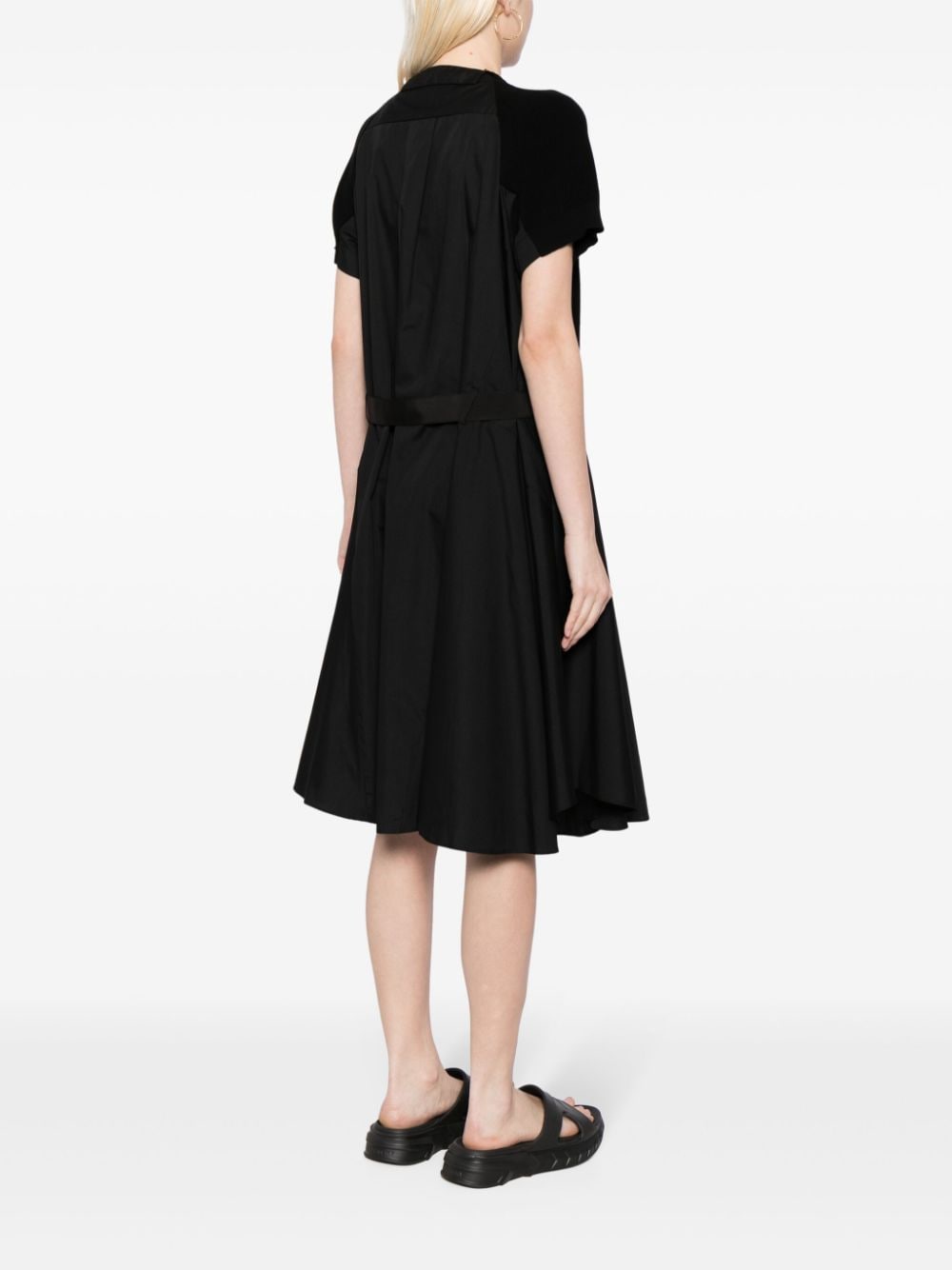sacai Midi-jurk met korte mouwen Zwart