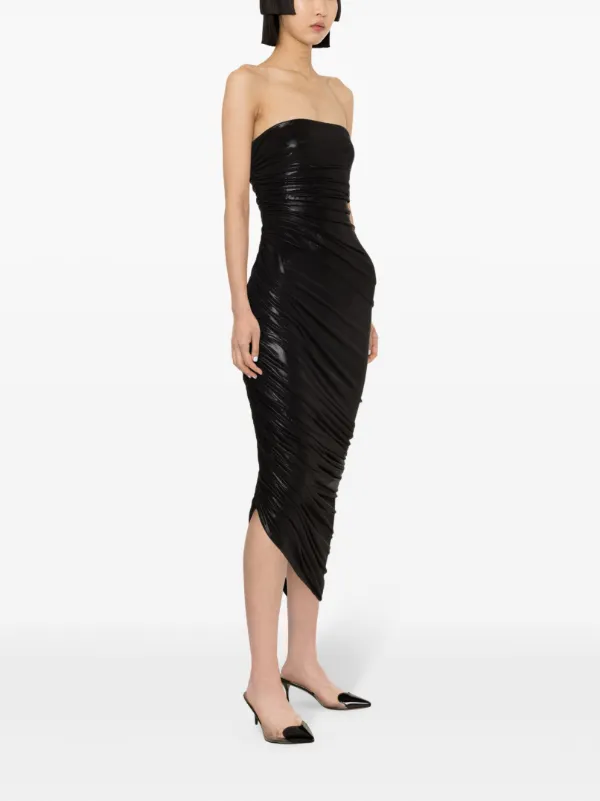 Norma Kamali Diana Shirred Midi Dress - Black