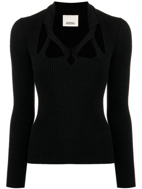 ISABEL MARANT cut-out rib-knit top