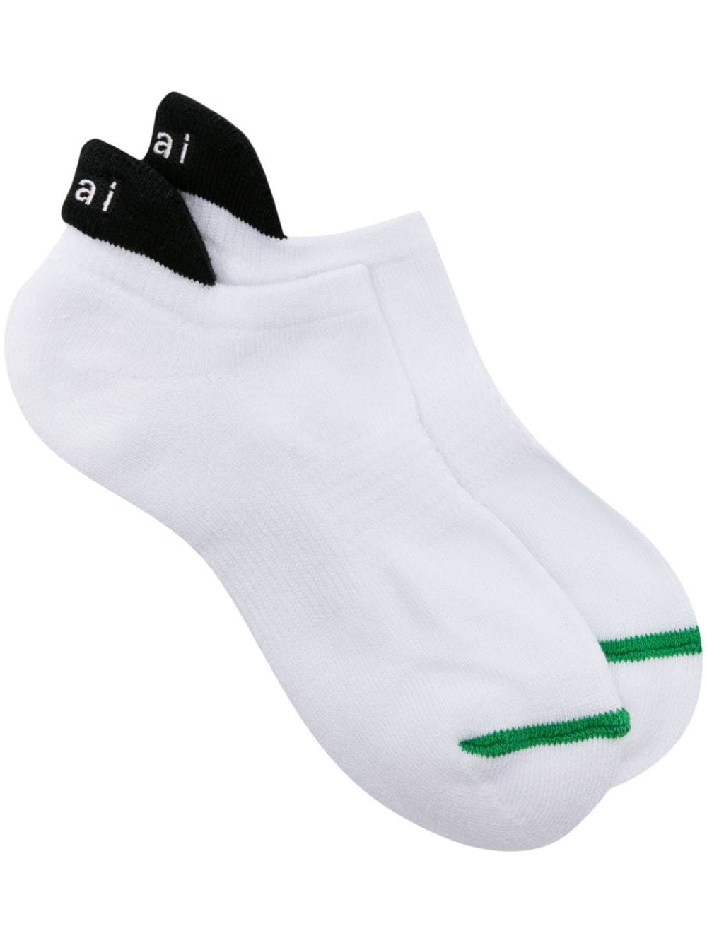 Shop Sacai Logo-embroidered Ankle Socks In White