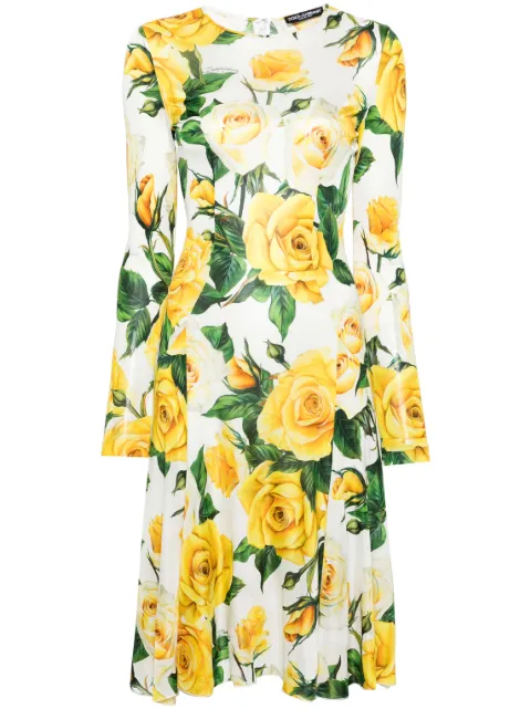 Dolce & Gabbana floral-print flared midi dress