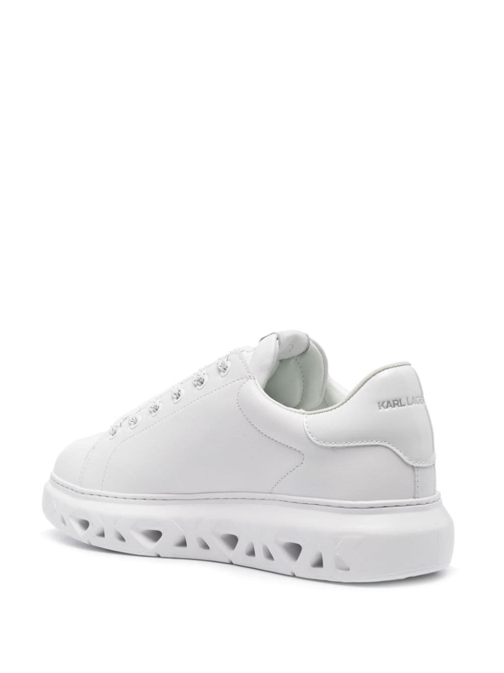 Shop Karl Lagerfeld Nft Kapri Leather Sneakers In White