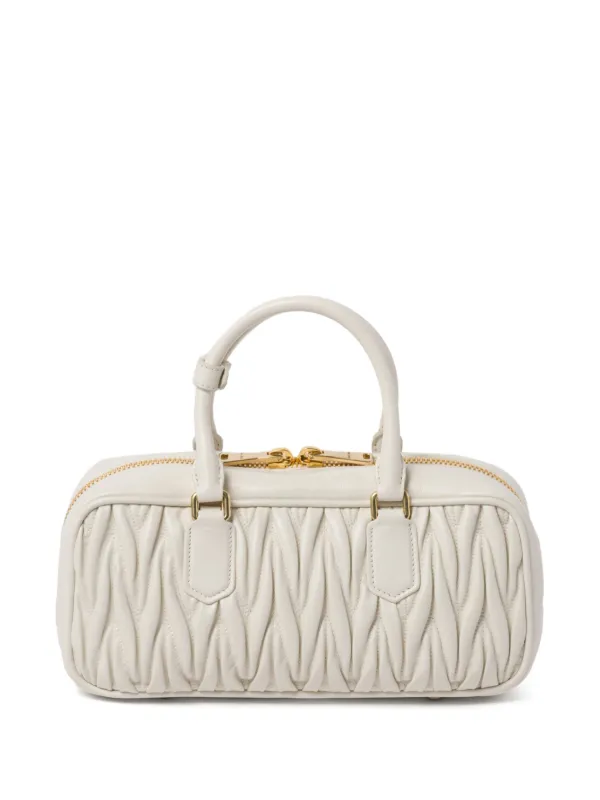 Miu Miu Arcadia マテラッセ ハンドバッグ | ホワイト | FARFETCH JP