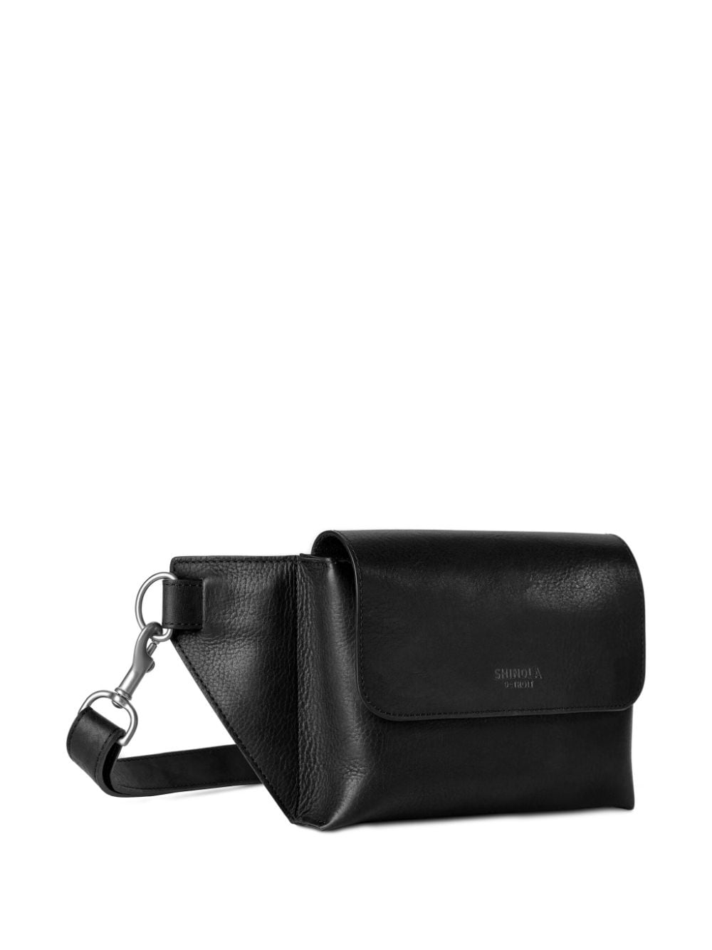 Shop Shinola Logo-debossed Leather Belt Bag In Black