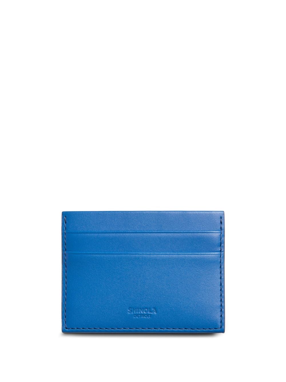 Shinola Logo-debossed Leather Cardholder In Blue