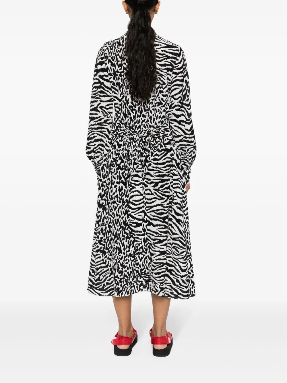 Shop Karl Lagerfeld Karl Animal-print Shirt Dress In Black