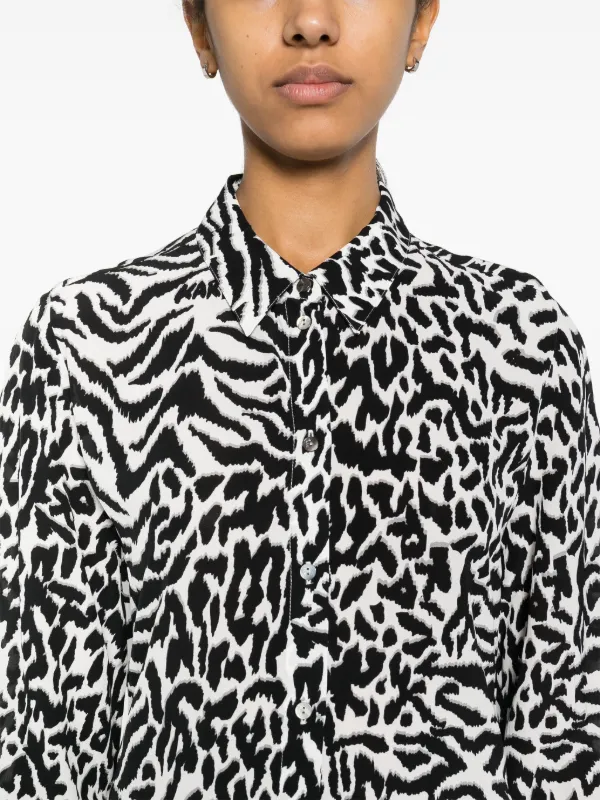 Karl Lagerfeld KARL animal print Shirt Dress Black FARFETCH CA