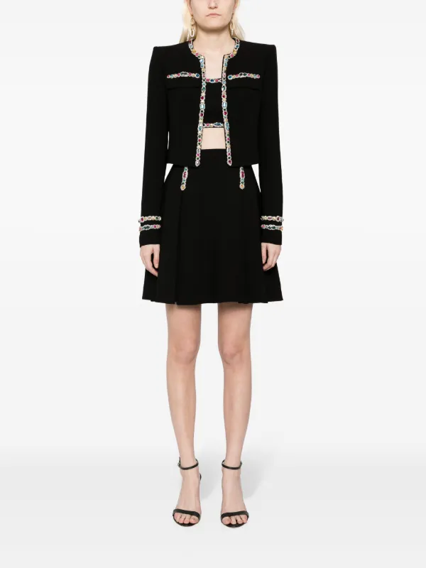 Zuhair Murad crystal-embellished Cady Cropped Jacket | Black