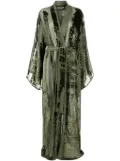 Roberto Cavalli panelled velvet robe coat - Green