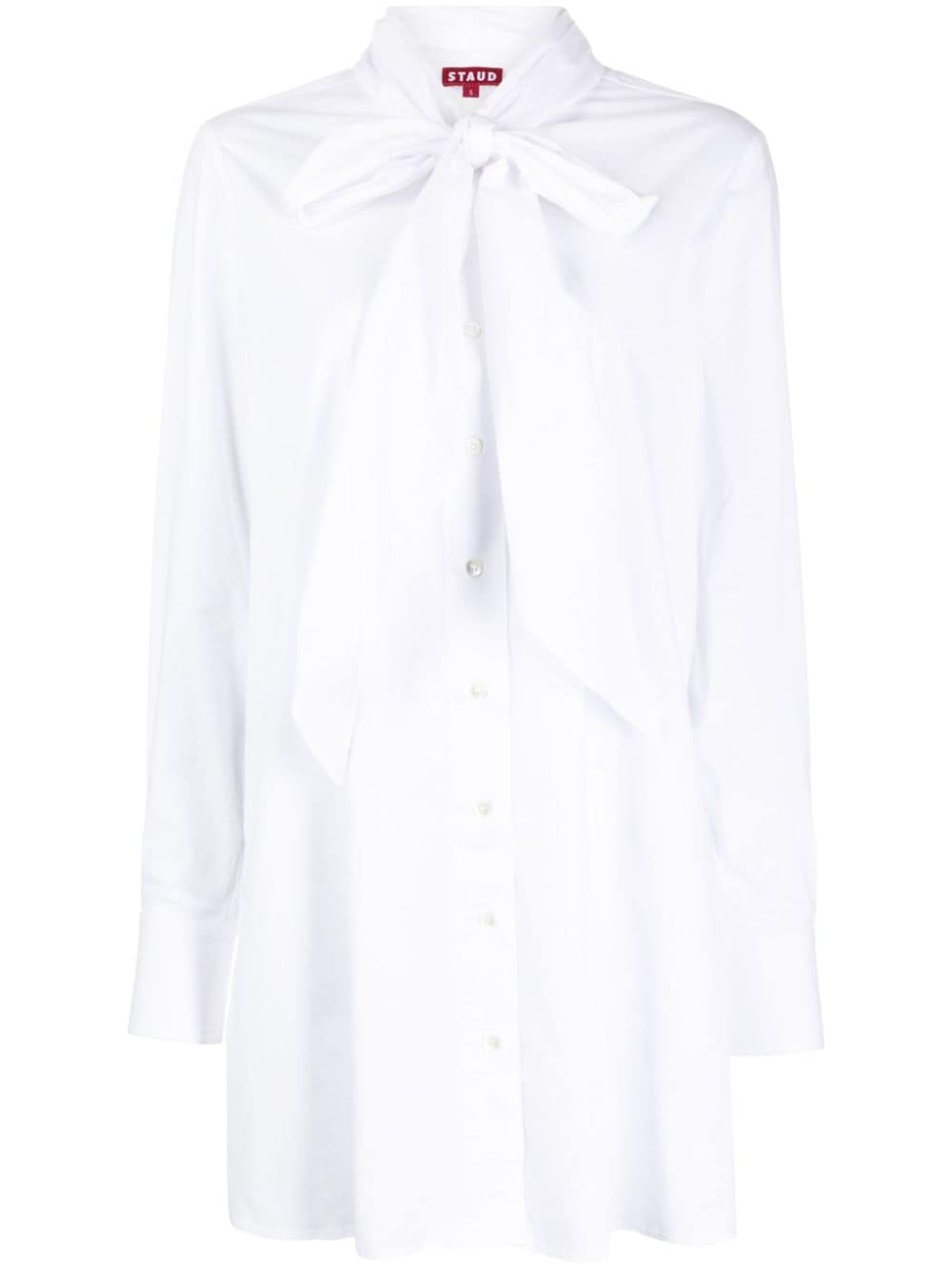 Staud Maryn Cotton Shirt Dress In White