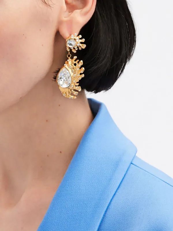 送料関税込み★Oscar de la Renta★クリスタルイヤリング Amazon.com: Oscar de la Renta, Crystal O Flower Earrings